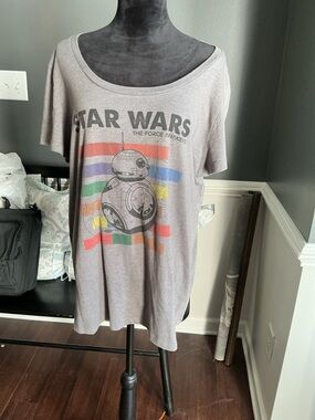 Star Wars Gray Sweatshirt with BB-8 and Rainbow Stripes